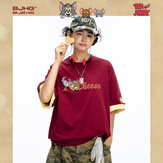 【王琳凯同款】猫和老鼠联名  BJHG不计后果美式短袖t恤男款夏情侣功能性半袖 商品图3