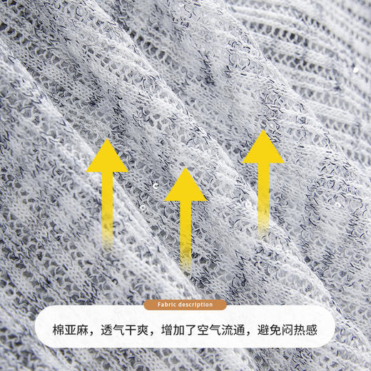 【商场同款】CNR5592 “光影镂空开衫 ” 冰川灰镂空针织衫 棉亚麻舒爽好穿 商品图3