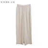 VIVIAN LIU V2535009 25新款松紧带抽绳斜插口袋显瘦直筒宽松长裤 商品缩略图0