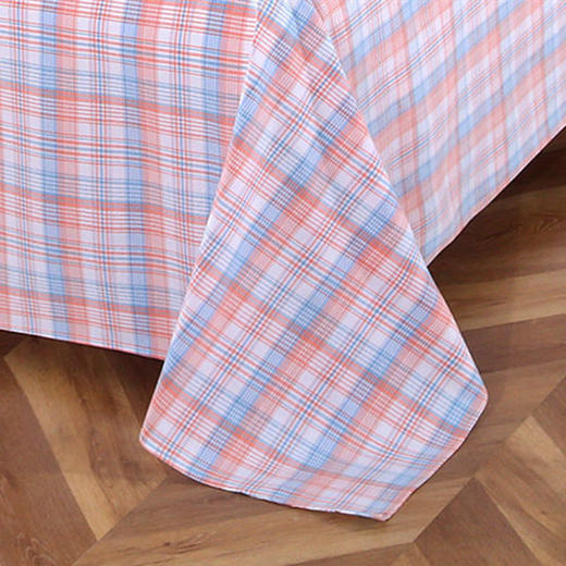 鲁锦老粗布凉席床单三件套简约条纹格子 商品图2