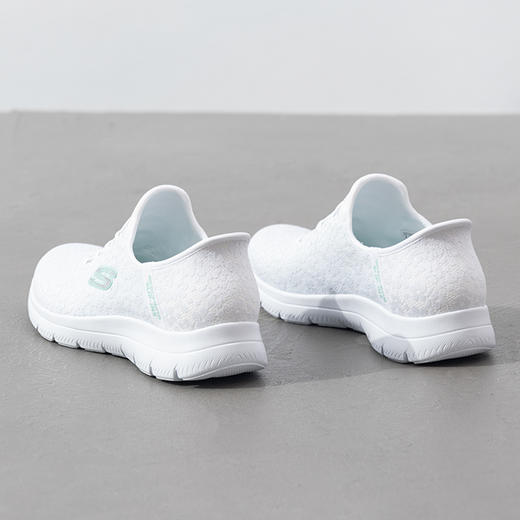 斯凯奇女士网面一脚蹬休闲鞋 百搭白色 商品图5