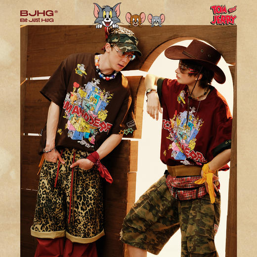 【猫和老鼠联名】 BJHG不计后果美式短袖t恤男款夏季速干情侣体恤 商品图0