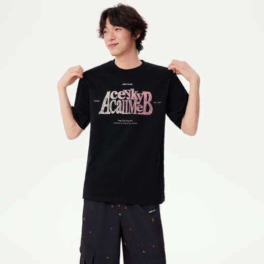 [黄子韬同款]YKYB黄子韬短袖T恤透气耐穿舒适2025夏季新款字母街头感潮流印花上衣Y52NDT033 商品图4