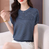 CC-103-7972蝙蝠式短袖t恤女薄款镂空上衣2025新款年轻夏装冰丝针织衫女 商品缩略图3