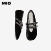 MIO米奥玛丽珍平底黑色法式复古方头一字带浅口单鞋M254452606 商品缩略图3