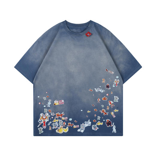 【俞更寅同款】猫和老鼠联名  BJHG不计后果渐变短袖t恤男夏季复古做旧半袖女 商品图4