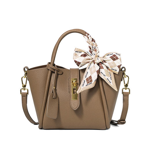 【预售3天】高级感通勤百搭单肩斜挎包女包菜篮子手提水桶托特包YY8113 商品图6