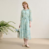 欧若风薄荷曼波度假风七分袖连衣裙女春夏晕染印花长裙V0750287 商品缩略图1