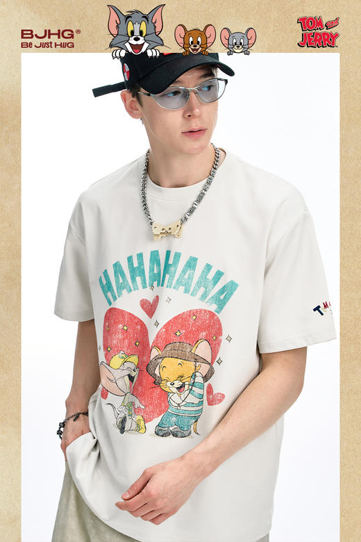 【猫和老鼠联名】 BJHG不计后果做旧短袖t恤男款凉感速干功能半袖 商品图5