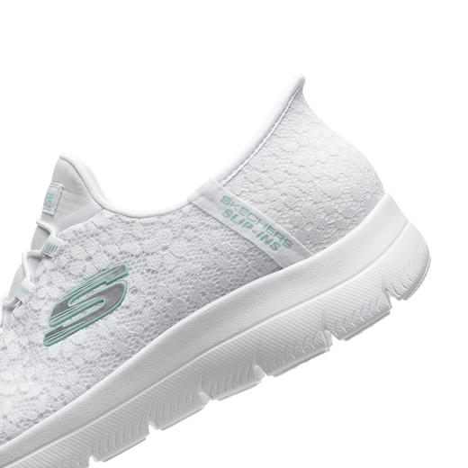 斯凯奇女士网面一脚蹬休闲鞋 百搭白色 商品图13