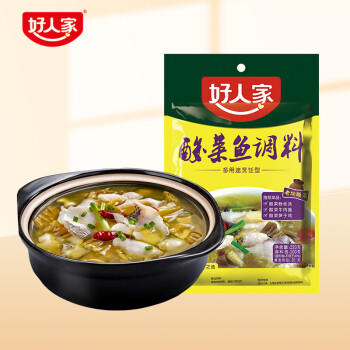好人家清香型老坛酸菜鱼调料220g  严控工艺多用途调料220g 2-3人份 /粮油调味 /调味品 /复合调味料 商品图3