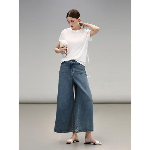 【限时秒杀】COCOBELLA高街复古九分牛仔裤女春夏宽松遮胯直筒阔腿裤DN87 商品图2