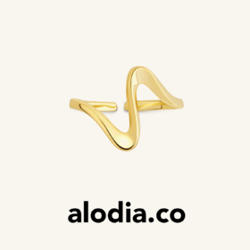 【Faye傅菁同款】alodia.co 品牌直发 心动戒指 开口可调节925银心电图素圈百搭
