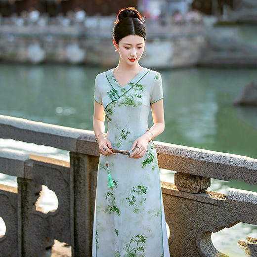 显瘦低领妈妈装，传统改良旗袍ZQ60039 商品图3