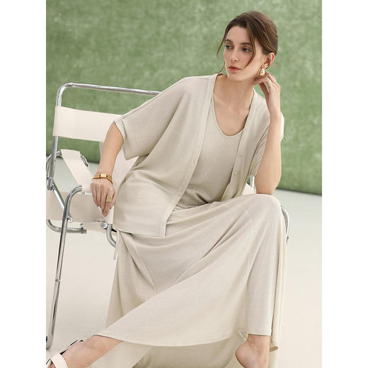 COCOBELLA垂顺银葱针织连衣裙夏无袖背心式知性长裙FR3197-2 商品图3