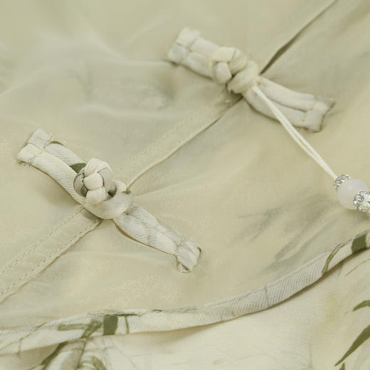 QF883斯尔丽25新款改良版旗袍抛袖薄纱上衣搭配印花内搭连衣裙两件套装 商品图6