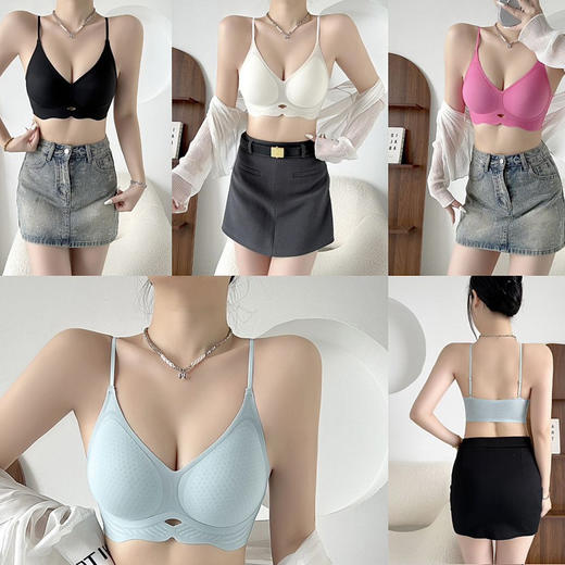 【GZ】无忧购裸感洞洞杯小吊带美背/蜂巢透气杯果冻条提拉支撑轻薄文胸2075（截单后3-5天发货) 商品图0