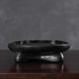 清	荷叶纹蝉形歙砚