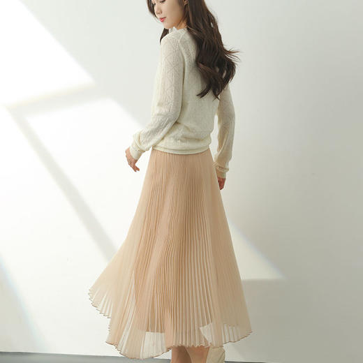 「K」洛诗琳04202仙气网纱半身裙2025夏季气质高腰A字百褶裙1083 商品图3