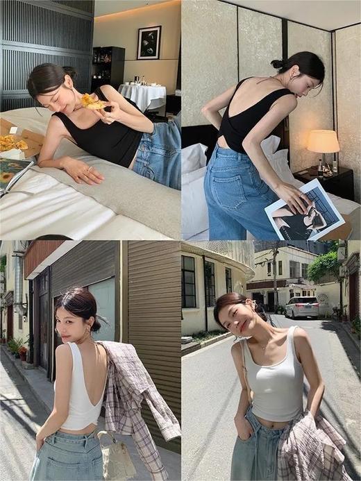 【真的巨巨显瘦好穿！💯推荐！！】RUIDUO交叉美背背心  法式方领vs性感美背 自带胸垫 高级纯欲 谁穿谁好看！！ “最”（48小时内发货） 商品图14