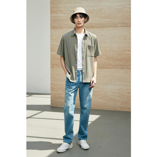 棉仓363804016-三宅风树纹皱短袖衬衫 商品图2