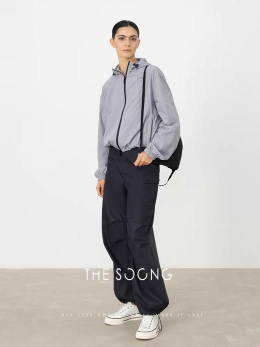 THESOONG"松弛新章"100%棉舒适呼吸感抽绳收脚中腰休闲裤HWKZ6480 商品图1