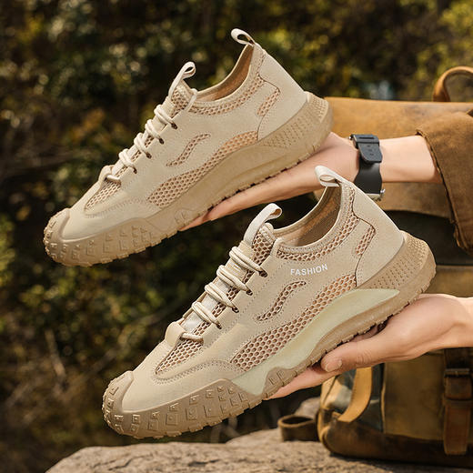 啄木鸟劳保鞋夏季透气网面镂空，运动防滑耐磨，休闲户外 商品图1