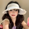 [夏上新！韩版甜美系！】UPF50+冰丝少女花边防晒帽   冰丝空顶防晒帽女夏大帽檐防紫外线遮阳帽可折叠户外骑行太阳帽子 商品缩略图5