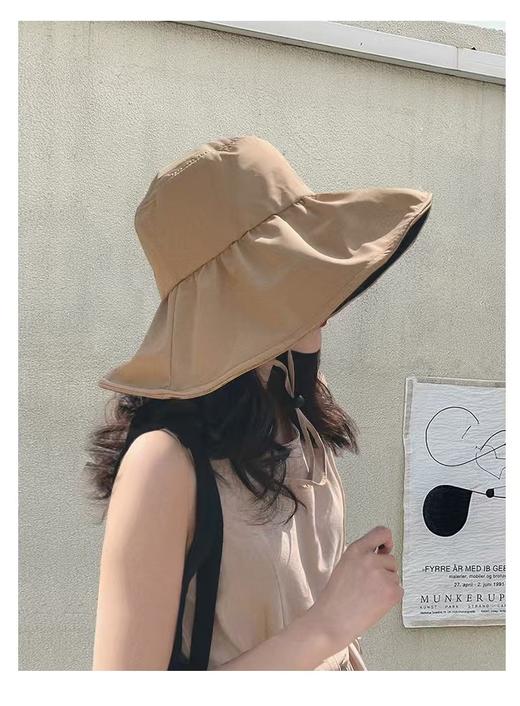 【新品！夏日必备🔥】UPF50+全遮防晒帽☀️遮脸显瘦还隔热！折叠便携，出游凹造型全靠它！uv防晒遮阳帽子 女夏遮脸防紫外线太阳帽 户外大帽檐渔夫帽旅游防风 商品图6