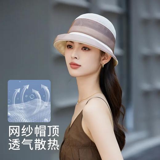 紫宝桑蚕丝和纸轻便时尚百搭前翘防晒气质简约渔夫帽 商品图1