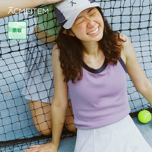 【出游季特惠】ACMEITEM爱棵米户外多彩运动背心撞色修身圆领露肩无袖上衣女士GAG2160086C 商品图0
