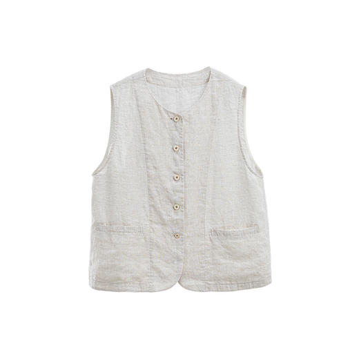 绽放旅行女装284朵/小麻雀高支双雨露圆领马甲圆领开门襟背心女 商品图4