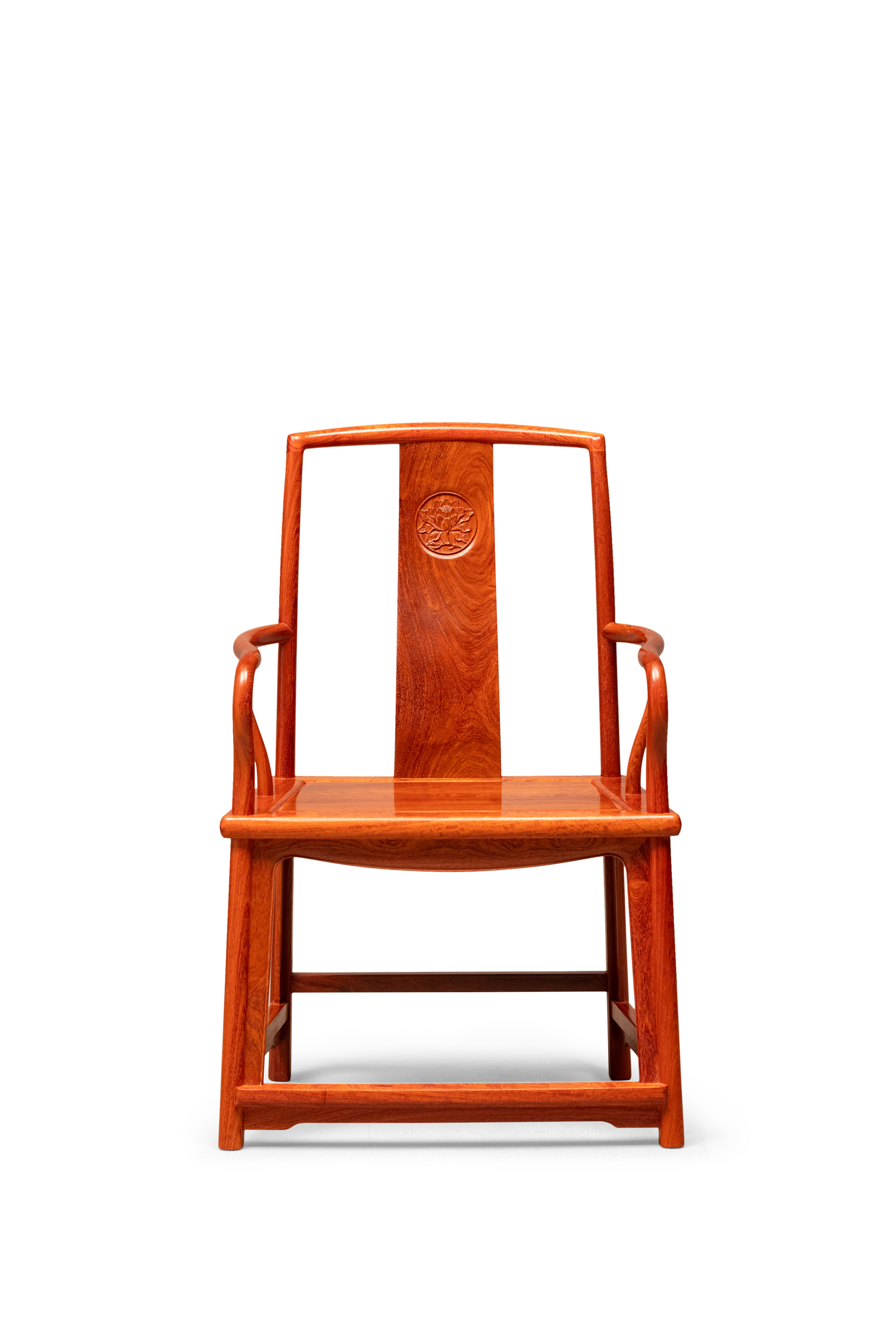 红桥红  家具严选  缅甸花梨（大果紫檀）【宝蕴楼扇形 南官帽椅】