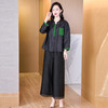 KQ-221969+221973新中式国风女装纯色龟裂纹龟纹香云纱双面穿真丝外套上衣两件套装 商品缩略图1