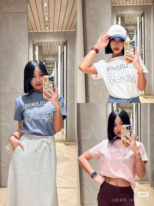 外贸原单正品2025新款Luluemon_Relaxed-Fit学院风T短袖。马卡龙4色独家首发！

颜色:米白  粉色  雾霾蓝   黑色
尺码 1码  2码  3码
原价💰68美金 商品图11