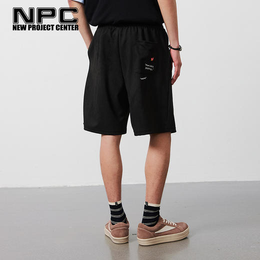 NPC潮牌口袋撞色刺绣小标垂感休闲短裤男宽松松紧腰透气NP54SR25 商品图0