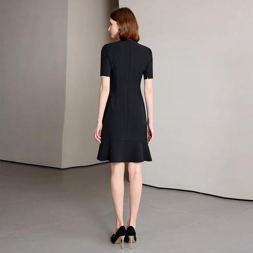 IWY/ 黑色小香风短袖连衣裙女夏季新款时尚气质收腰显瘦通勤正装鱼尾裙Q1351 商品图4