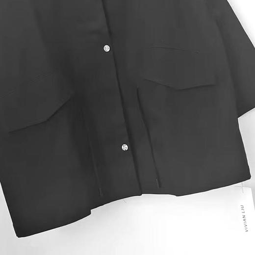 VIVIAN LIU R2443108 25春新款连帽腰部带抽绳对称宽松落肩外套 商品图2