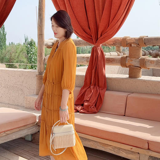 火桐hooton 高定系列 双向顺纡中式真丝连衣裙YT777 商品图5