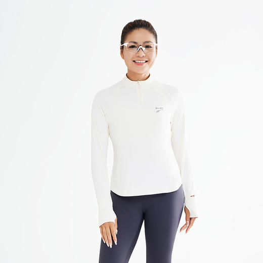 多威运动上衣立领半门襟拉链女士吸湿速干长袖T恤2342451 商品图6