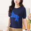 CC-66-2522时髦洋气女士小衫2025新款夏季冰丝短袖上衣宽松短款百搭针织t恤 商品缩略图3