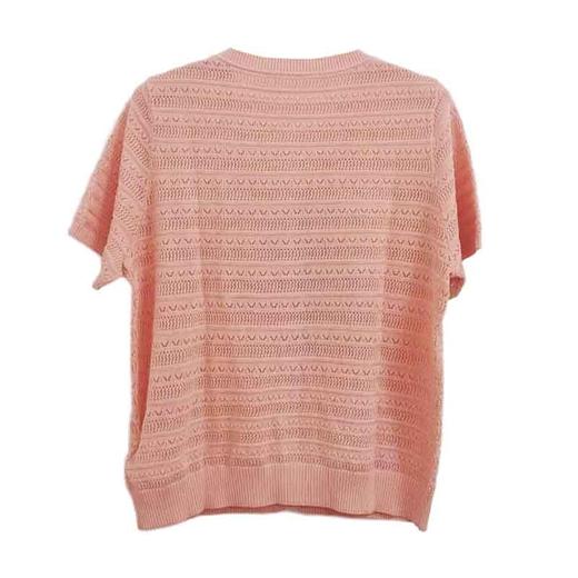 VIVIAN LIU C2536301 25夏季女装新款彩色扣镂空短袖毛衫 商品图1