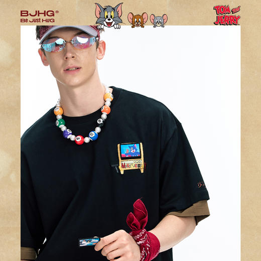 【猫和老鼠联名】 BJHG不计后果美式短袖t恤男款夏季凉感速干半袖 商品图2