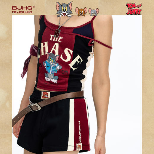 【张小婉同款 】猫和老鼠联名 BJHG不计后果复古撞色背心女夏外穿卡通甜妹吊带 商品图3