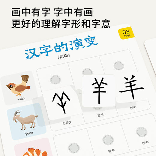 【小小汉字变变变】汉字的演变 儿童认字 识字 卡片 启蒙 幼儿园 早教安静书 玩具 商品图1