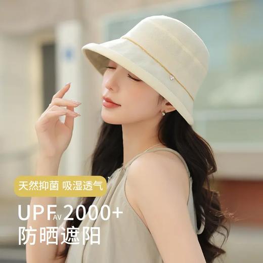 紫宝合纸前翘简约防晒遮阳帽 商品图3