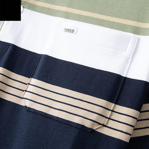 男士POLO衫夏季95%棉 翻领口袋条纹短袖上衣   PSL25115* 商品图4