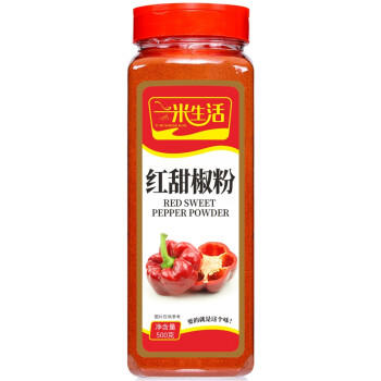 一米生活 红甜椒粉 500g大瓶装 低辣辣椒面  腌泡菜上色 烹饪调味料 /粮油调味 /调味品 /基础香辛料 商品图2