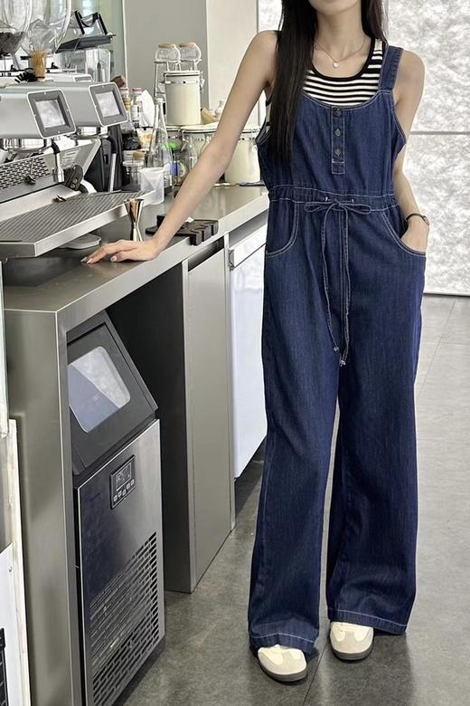 LNNNS 深蓝色收腰吊带背带裤 18367 商品图1