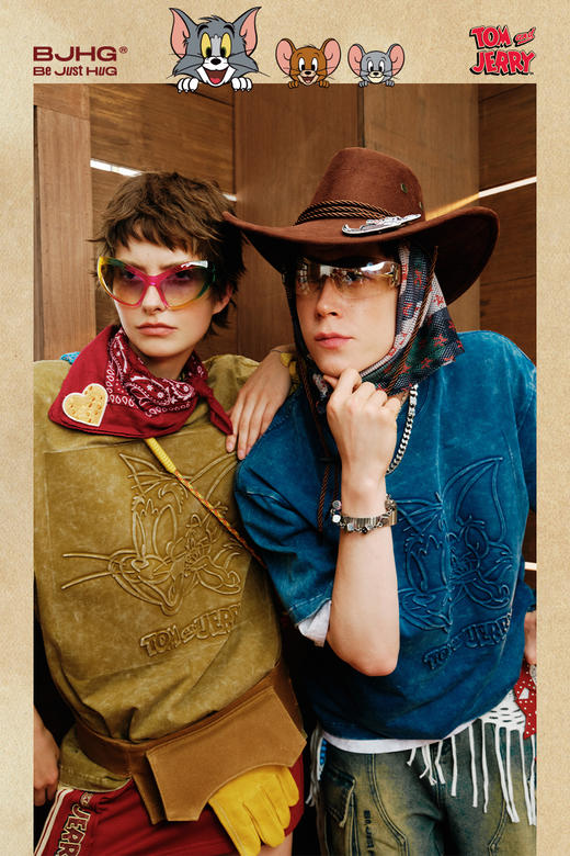 【猫和老鼠联名】 BJHG不计后果水洗短袖t恤男款夏季复古印花半袖 商品图5